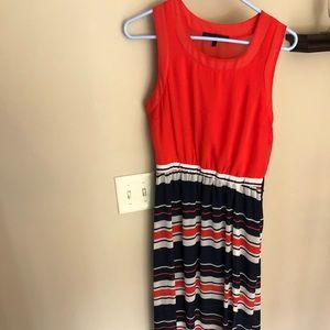 Chiffon striped maxi dress